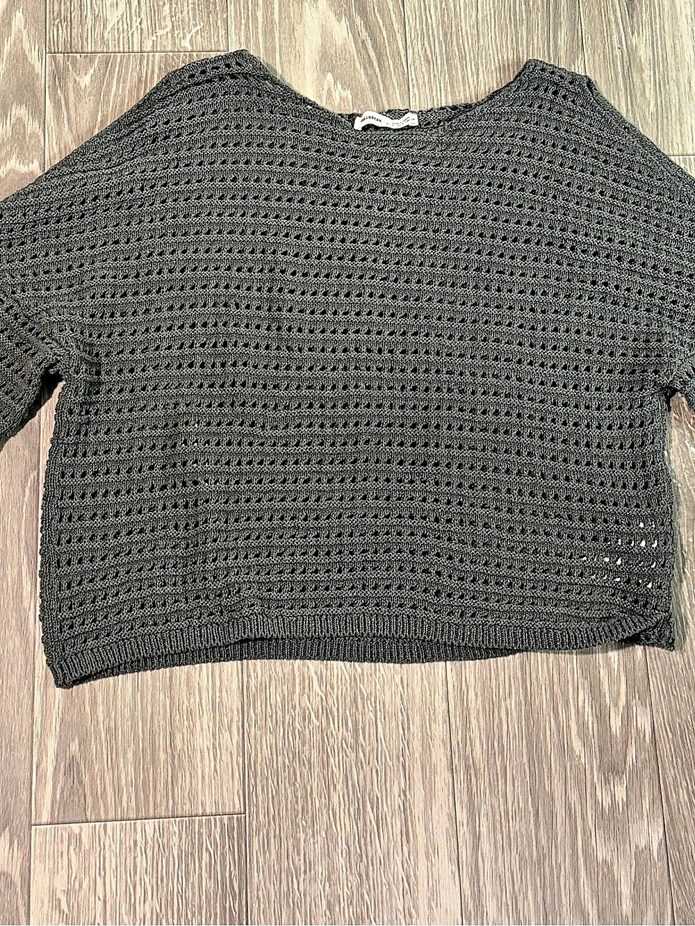 Pull&Bear Crochet Knit Short Sleeve Sweater Medium